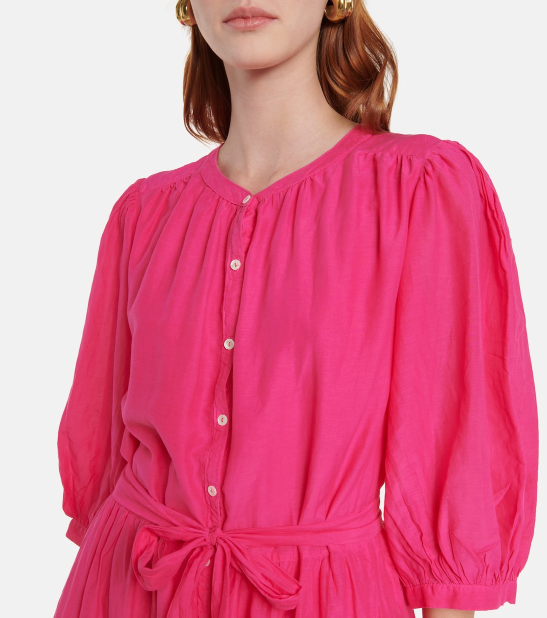 Emerson cotton and silk midi dress | Velvet