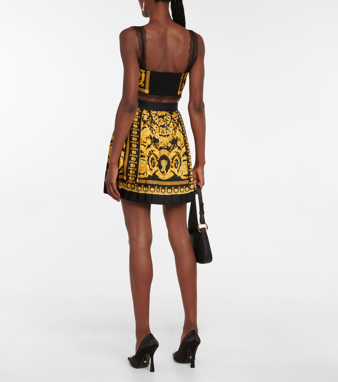 High-Rise-Minirock Barocco aus Seide | Versace