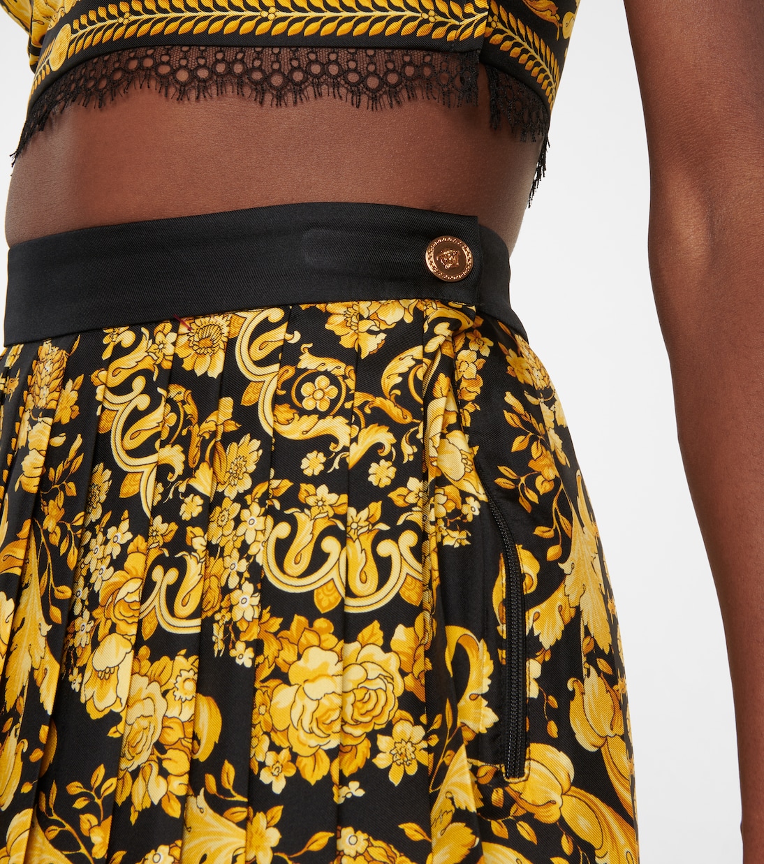 High-Rise-Minirock Barocco aus Seide | Versace