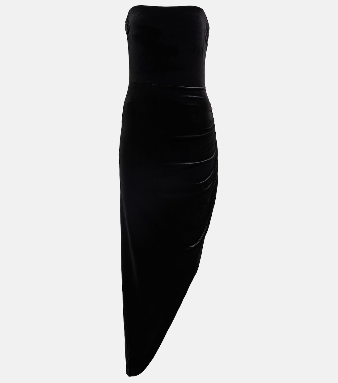 Strapless asymmetrical midi dress | Norma Kamali