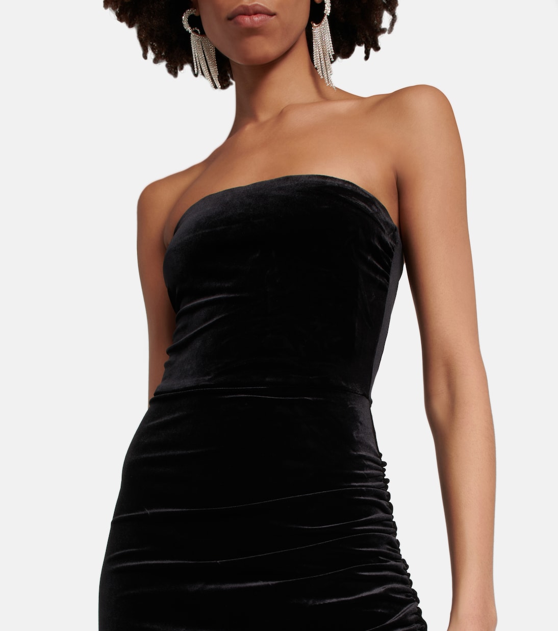 Strapless asymmetrical midi dress | Norma Kamali