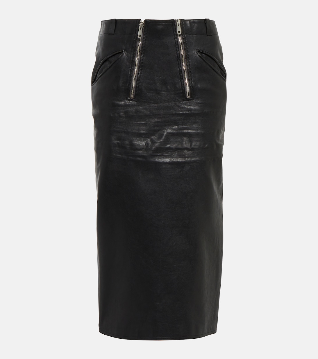 Jupe midi en cuir | Prada