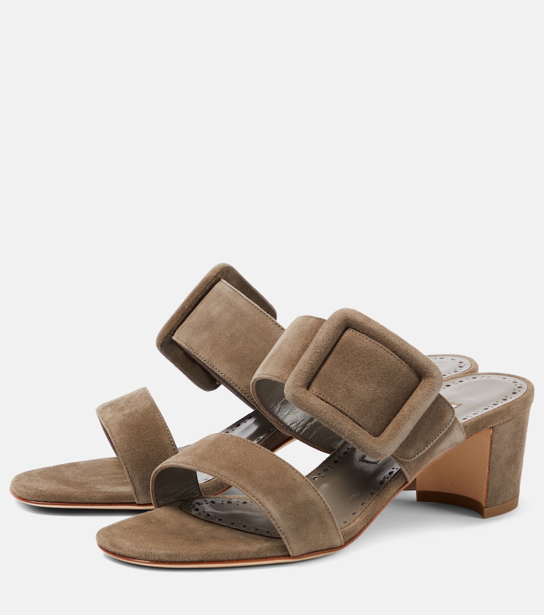 Mules Newton 50 in suede | Manolo Blahnik