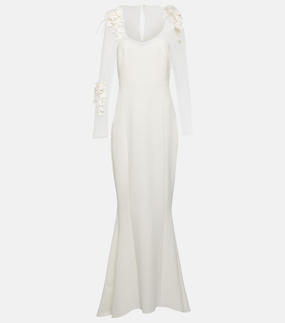 Feather-trimmed crêpe gown | Safiyaa