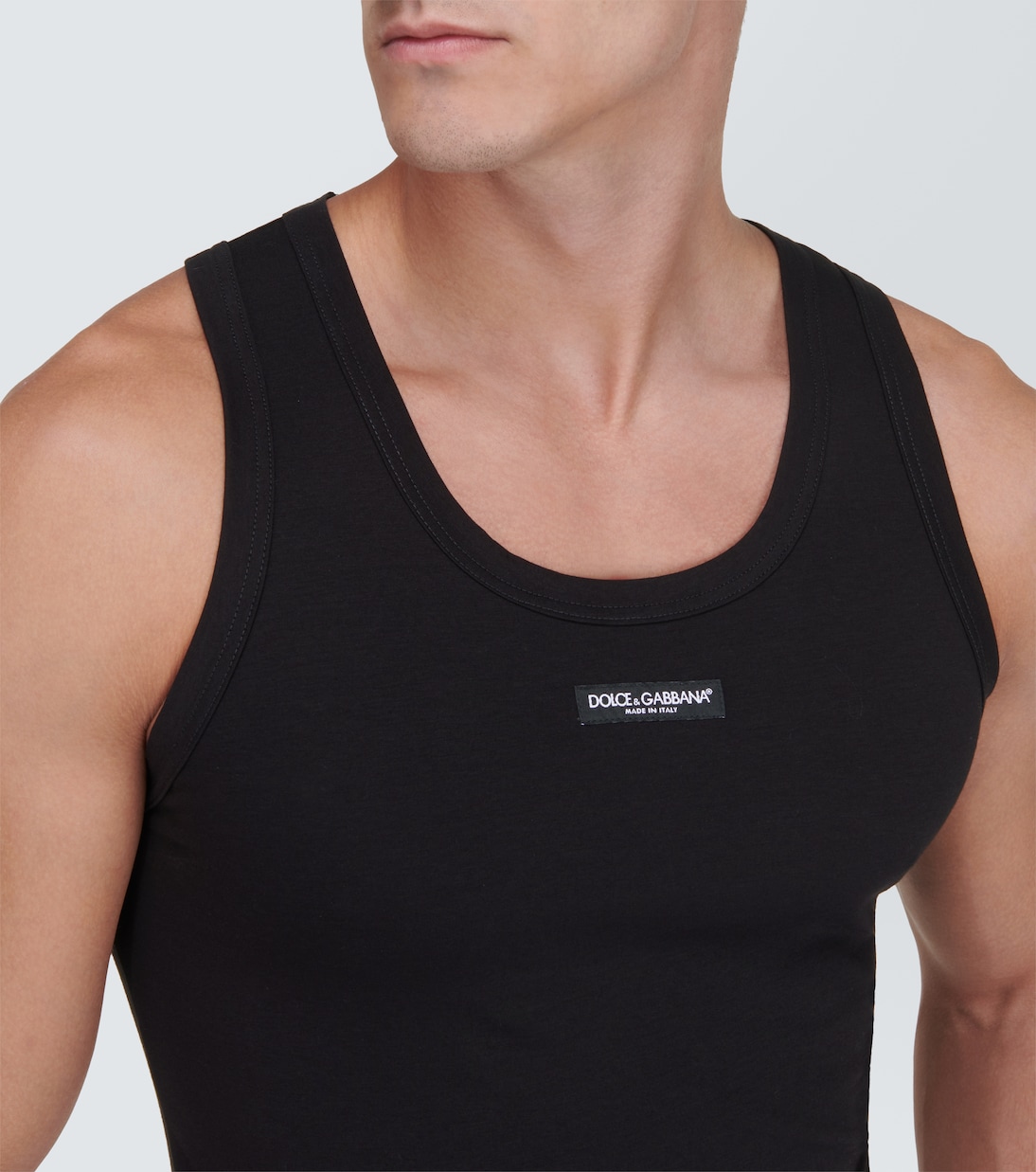 Top en mezcla de algodón con logo | Dolce&Gabbana