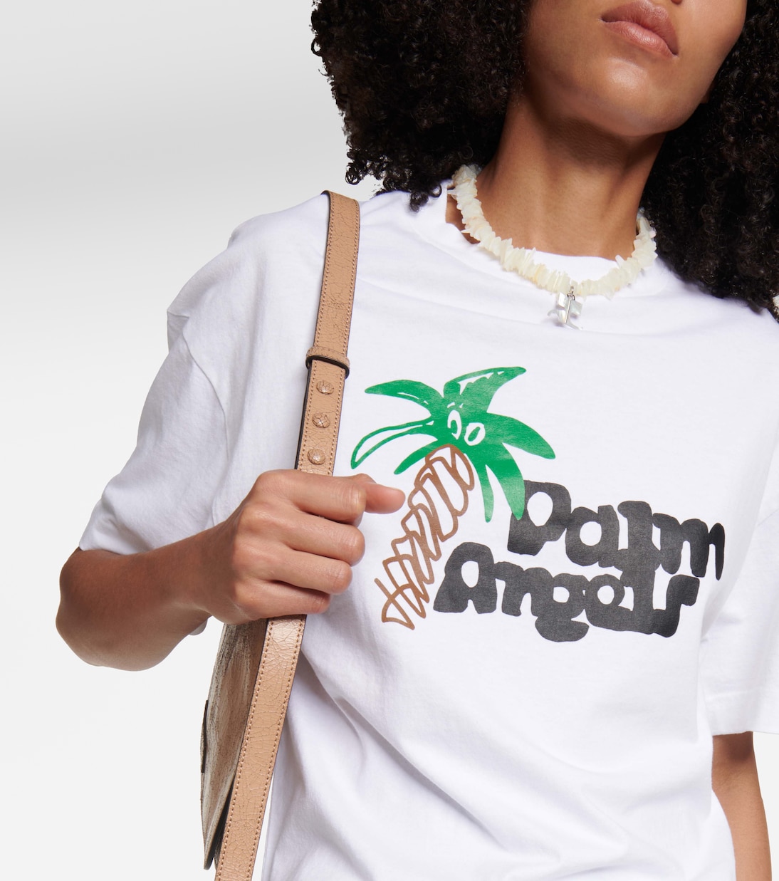 T-shirt imprimé en coton à logo | Palm Angels
