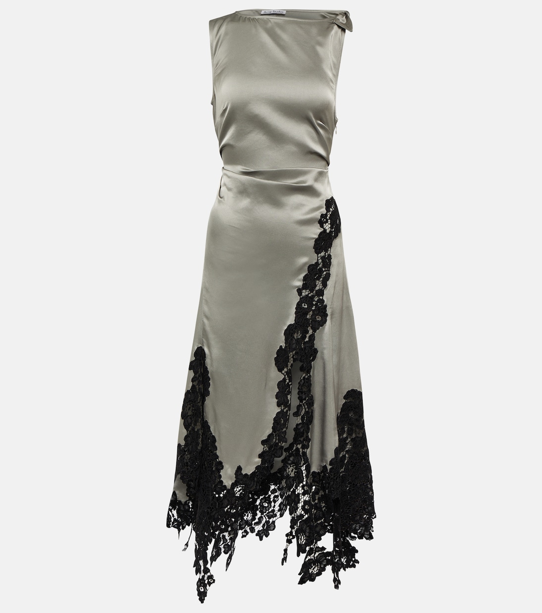 Abito midi in raso con pizzo | Acne Studios
