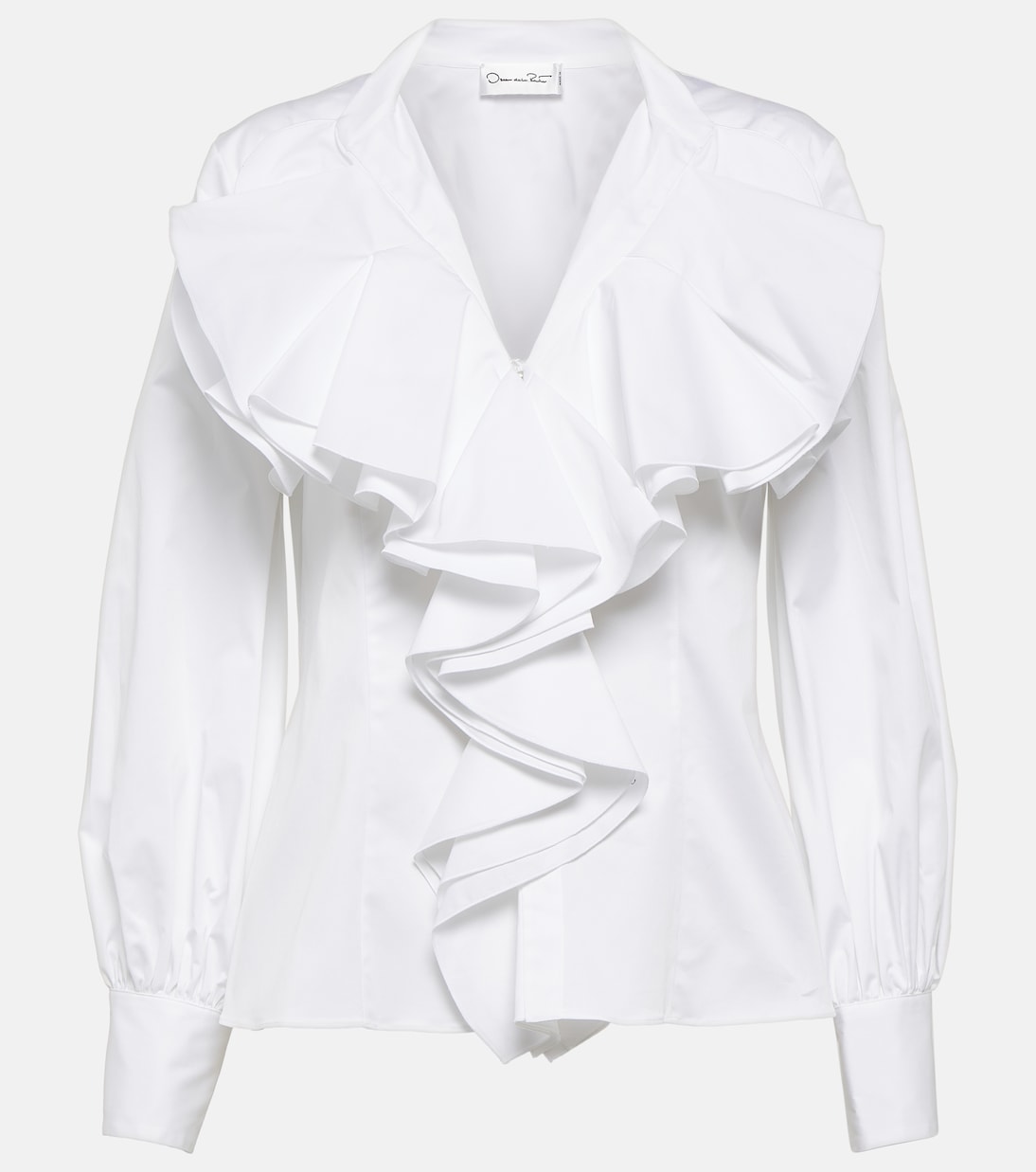 Ruffled cotton shirt | Oscar de la Renta