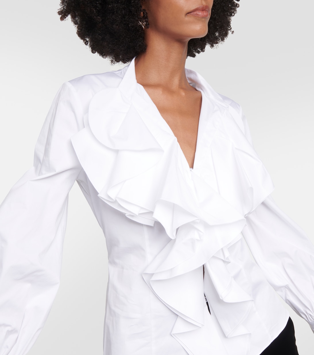 Ruffled cotton shirt | Oscar de la Renta