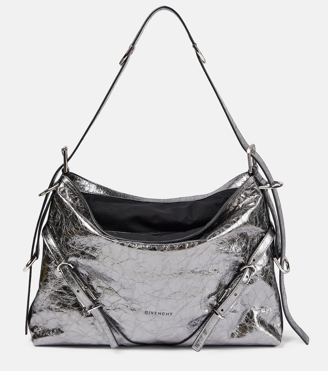 Borsa a spalla Voyou Medium in pelle metallizzata | Givenchy