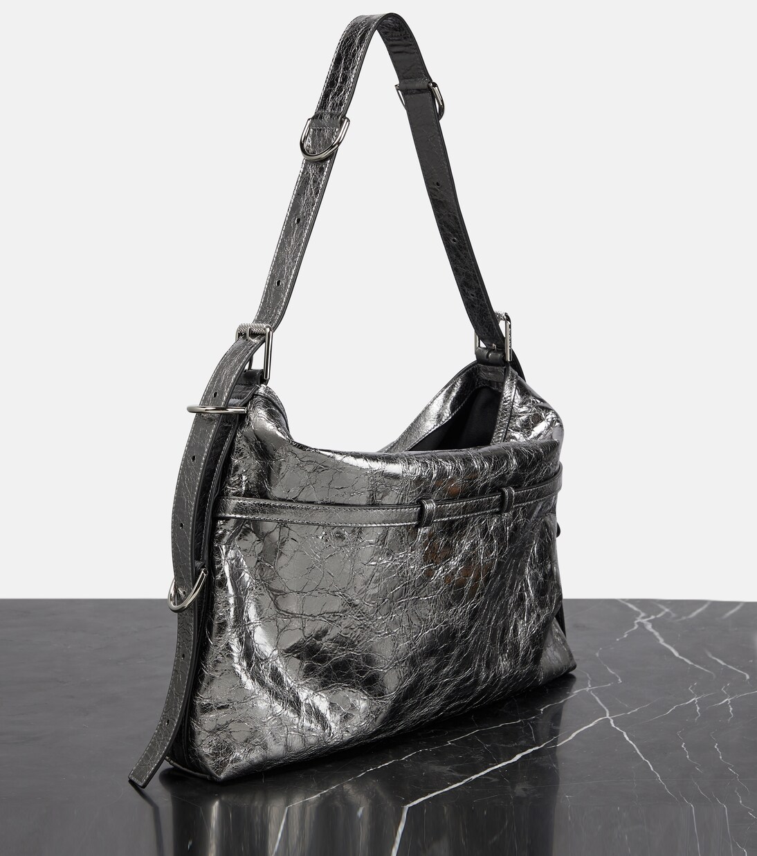 Borsa a spalla Voyou Medium in pelle metallizzata | Givenchy