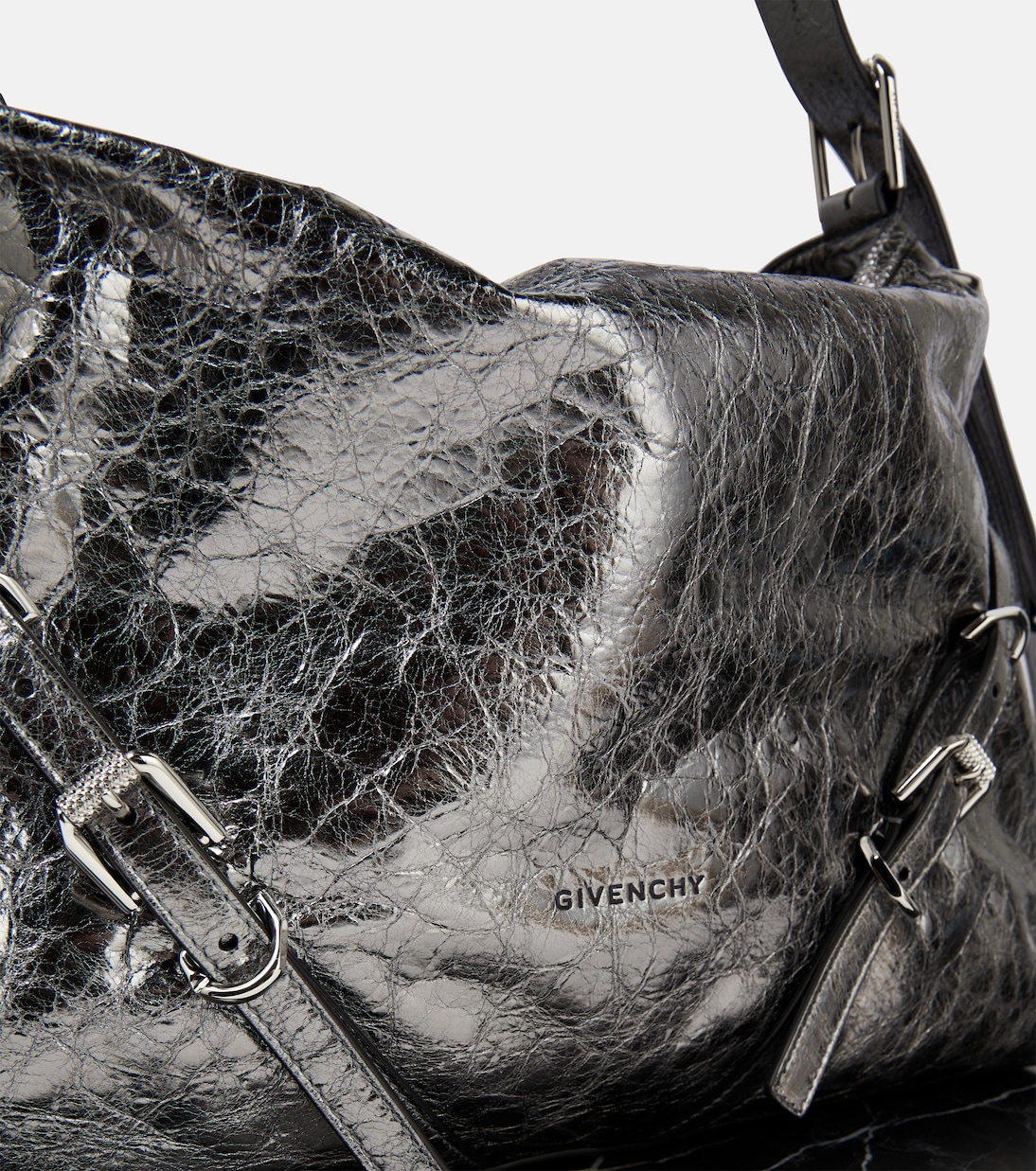 Borsa a spalla Voyou Medium in pelle metallizzata | Givenchy