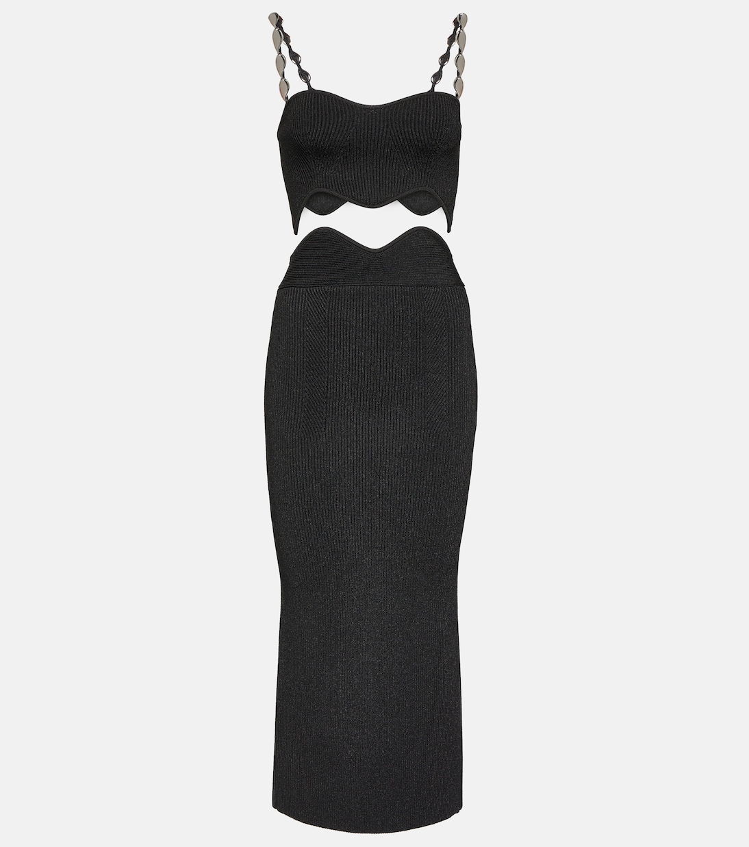 Marina Wave crop top and midi skirt set | Galvan