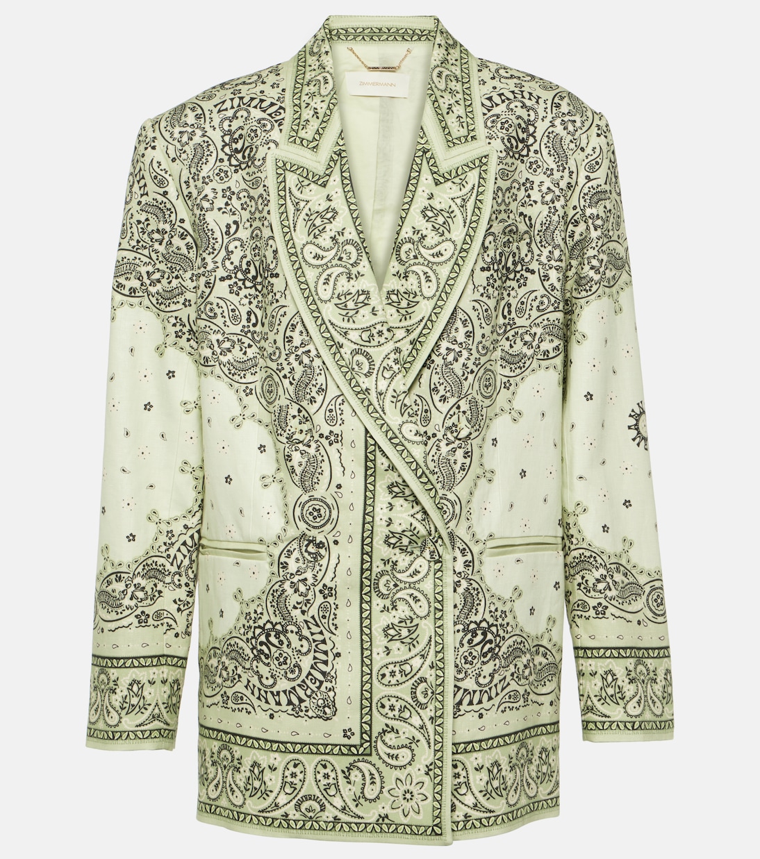 Matchmaker printed linen blazer | Zimmermann