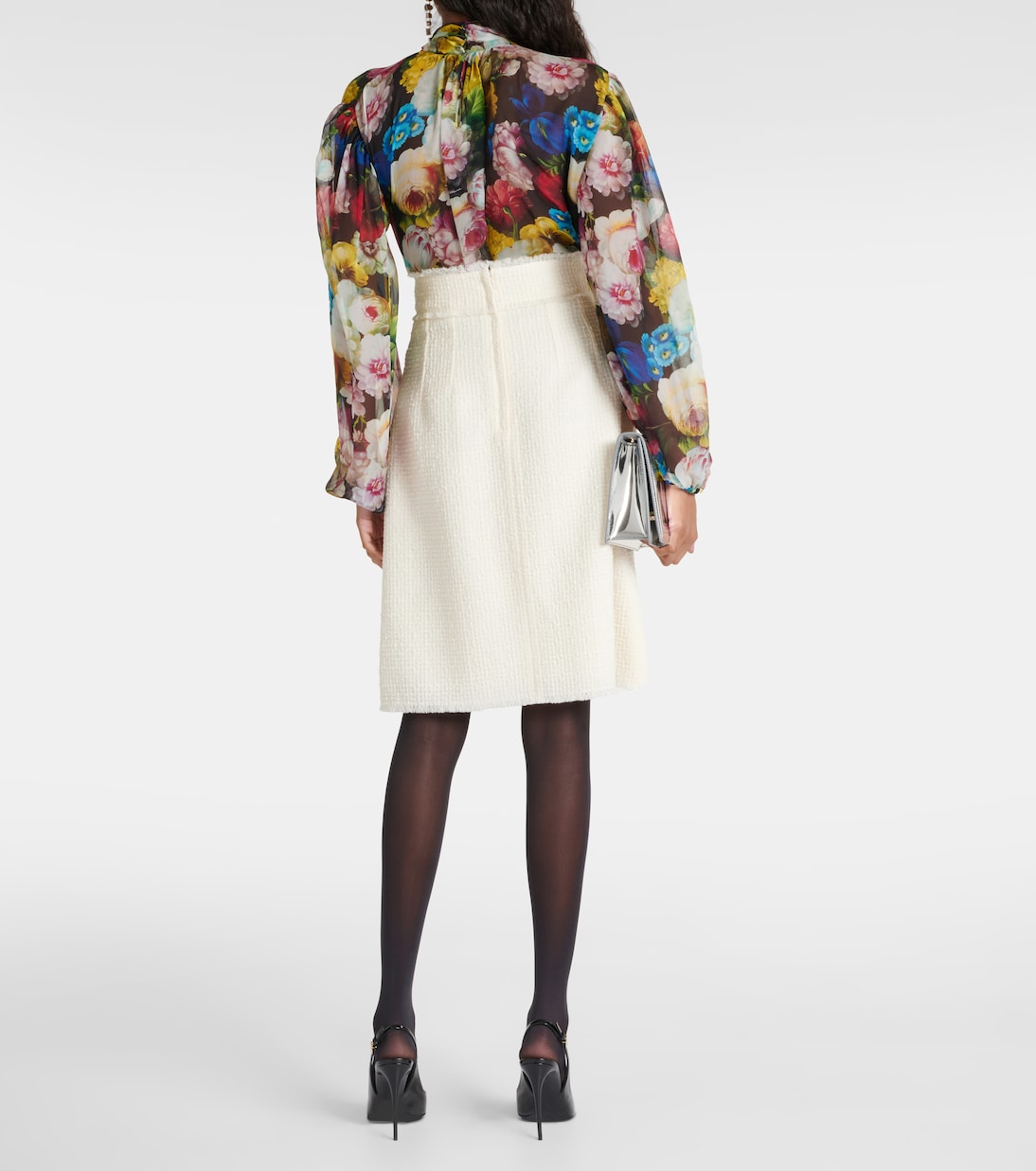 Falda midi de tweed de mezcla de lana | Dolce&Gabbana