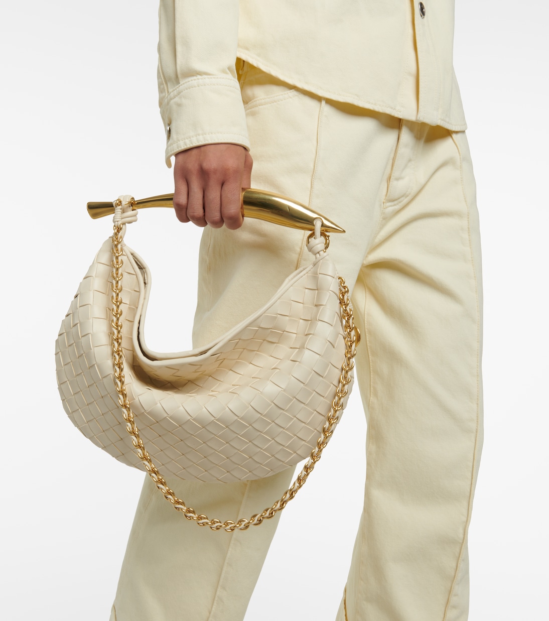 Bolso al hombro Sardine Chain de piel Intrecciato | Bottega Veneta