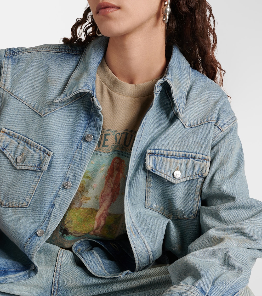 Distressed denim overshirt | Acne Studios