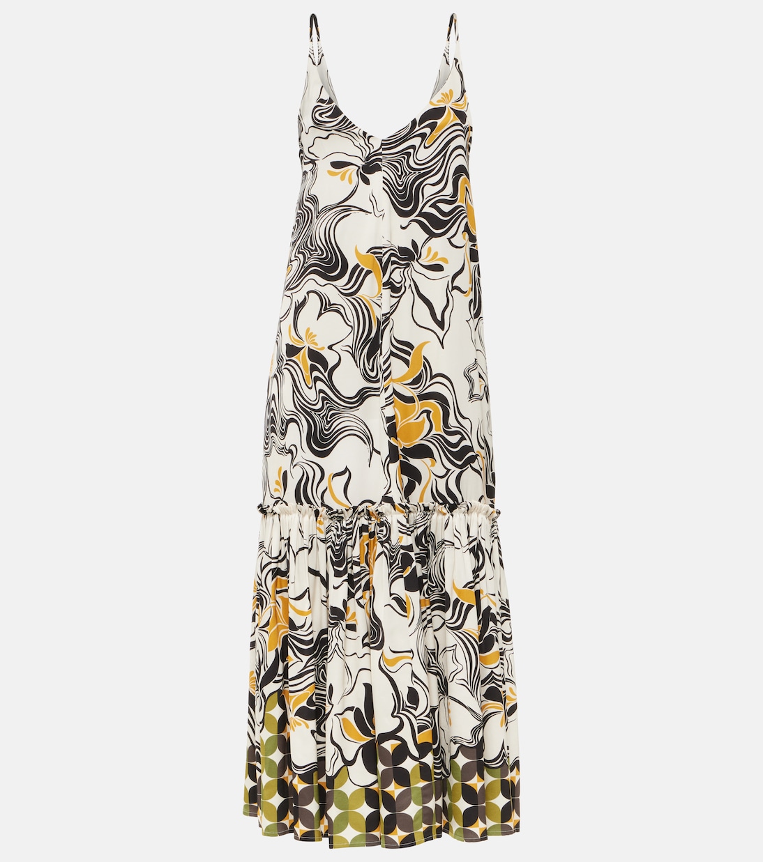 Printed satin maxi dress | Dries Van Noten