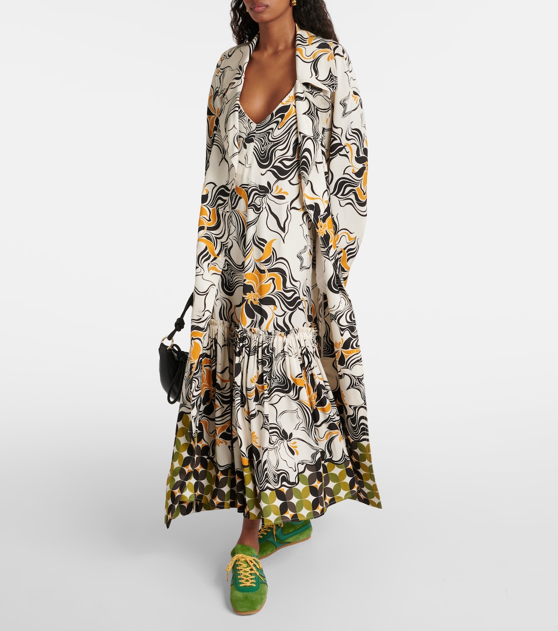 Printed satin maxi dress | Dries Van Noten