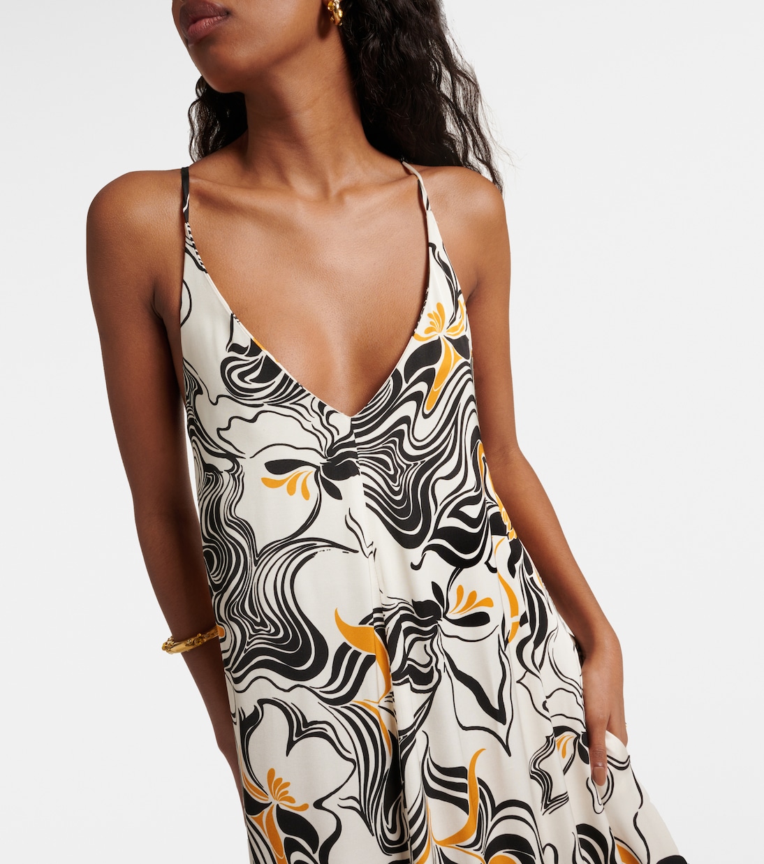Printed satin maxi dress | Dries Van Noten