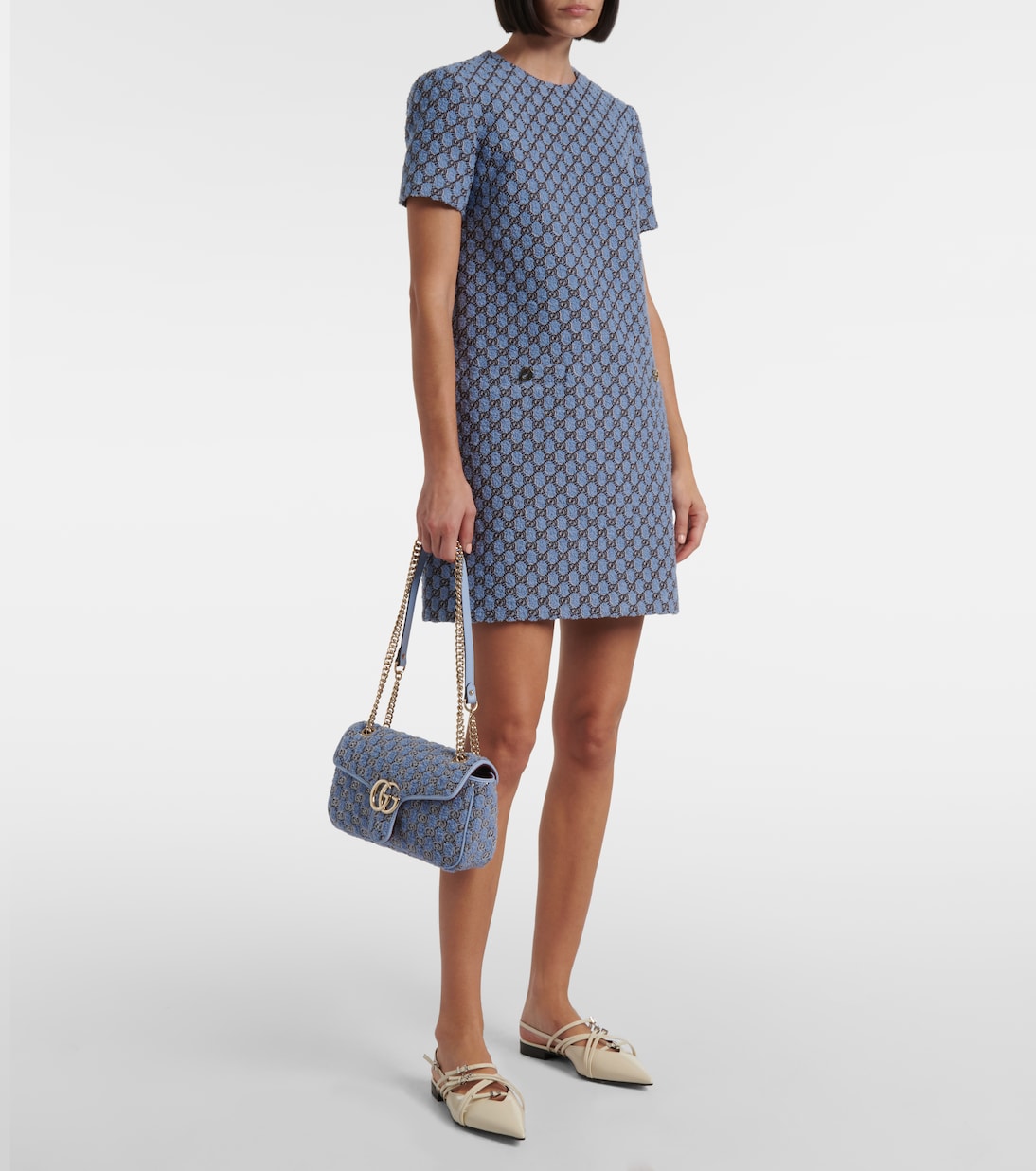 GG Marmont Small bouclé shoulder bag | Gucci