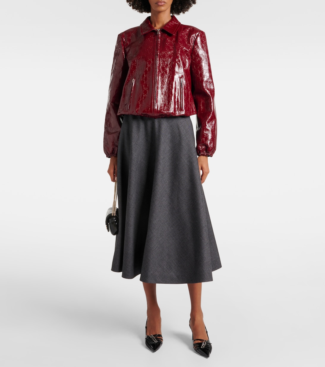 Jupe midi en laine | Gucci