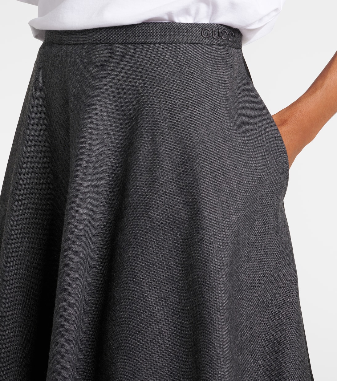 Jupe midi en laine | Gucci