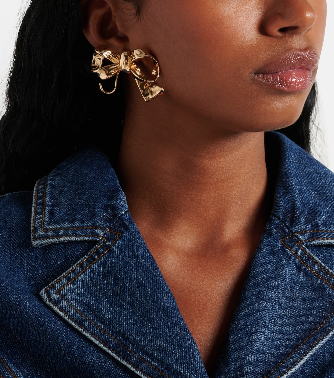 Boucles d’oreilles Bow en plaqué or 18 ct | Self-Portrait