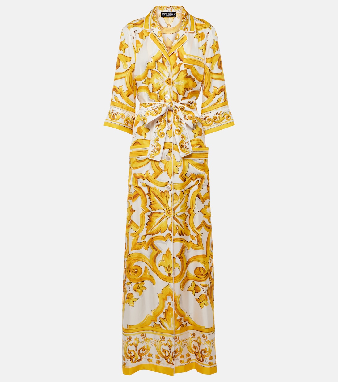Robe longue Majolica en soie | Dolce&Gabbana