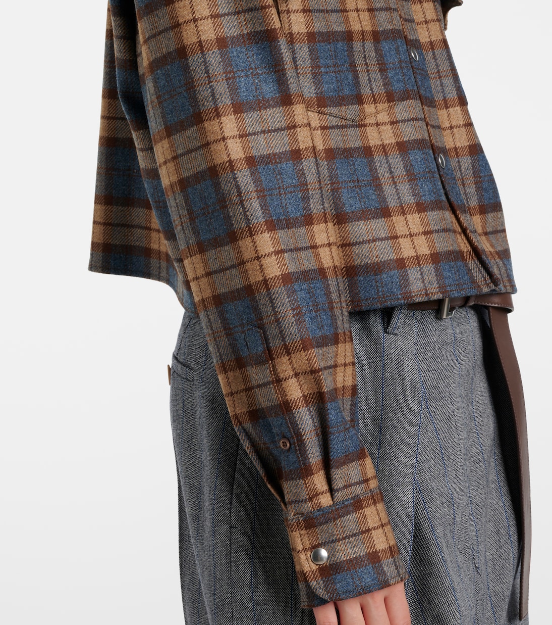 Camicia in lana a quadri | Prada