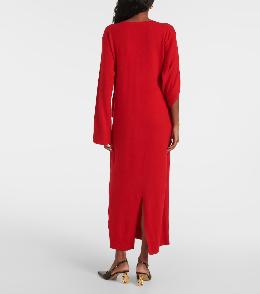 Draped asymmetric wool-blend dress  | JW Anderson