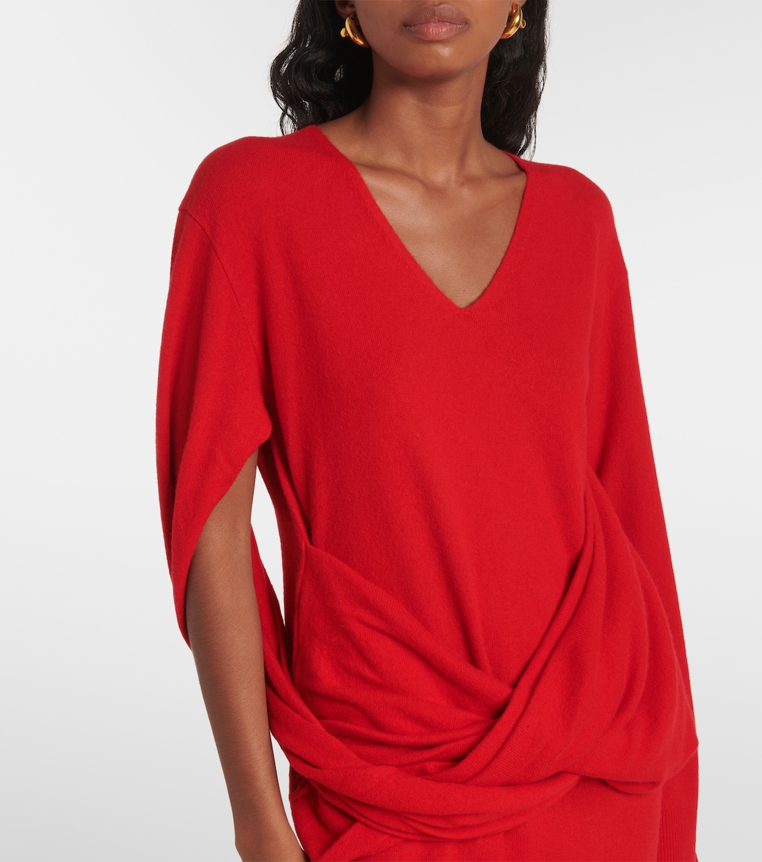Draped asymmetric wool-blend dress  | JW Anderson