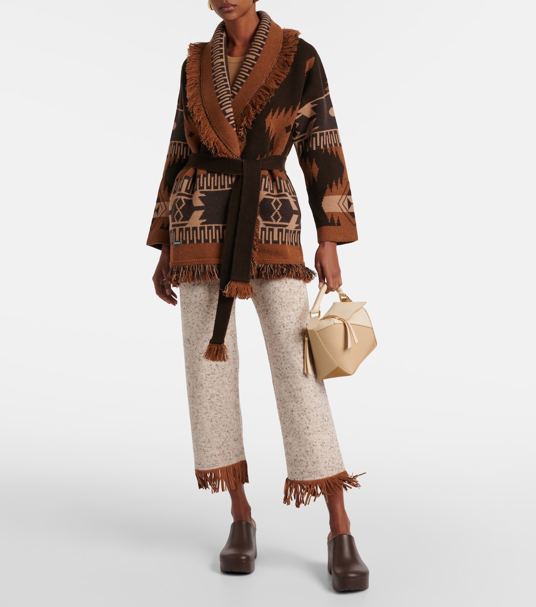 Dreamscape fringed wool-blend pants | Alanui