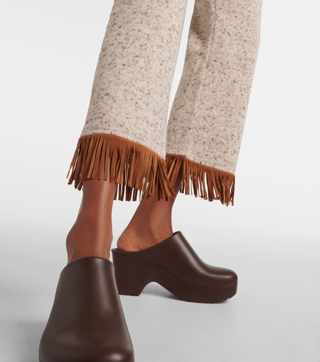 Dreamscape fringed wool-blend pants | Alanui