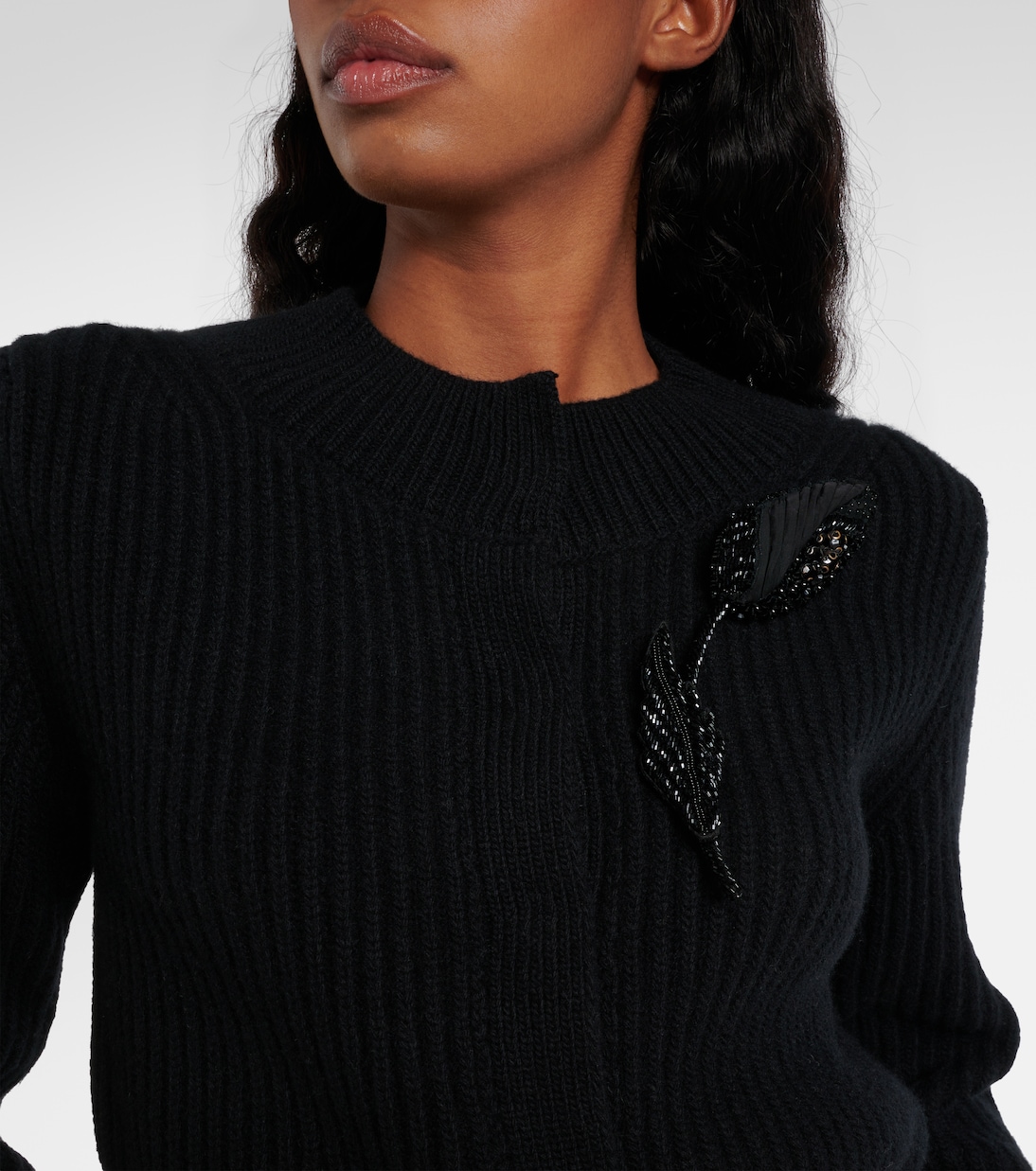 Cardigan cropped in lana e cashmere  | Erdem