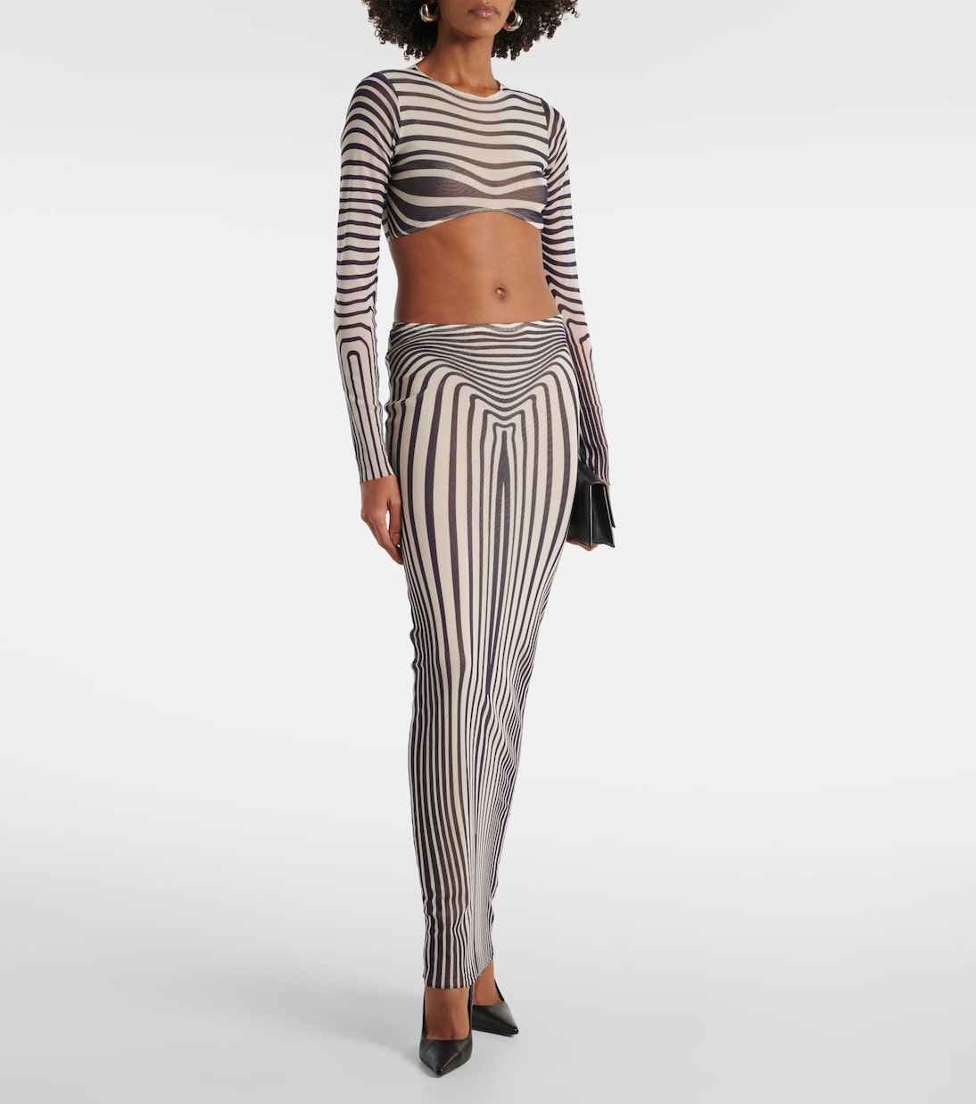 The Navy Blue Body Morphing maxi skirt | Jean Paul Gaultier