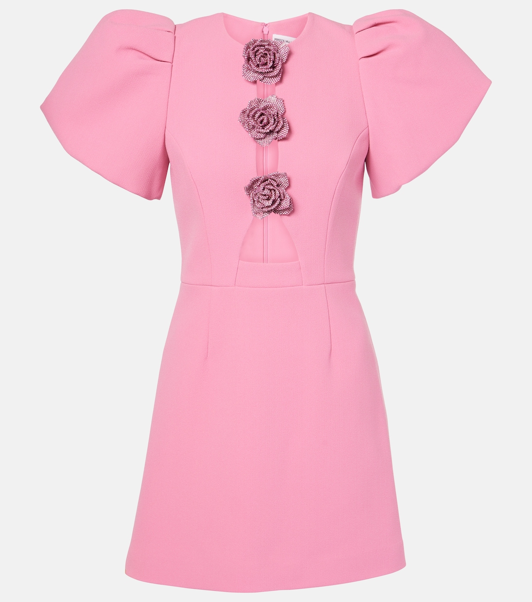 Vestido corto con apliques florales | Rebecca Vallance