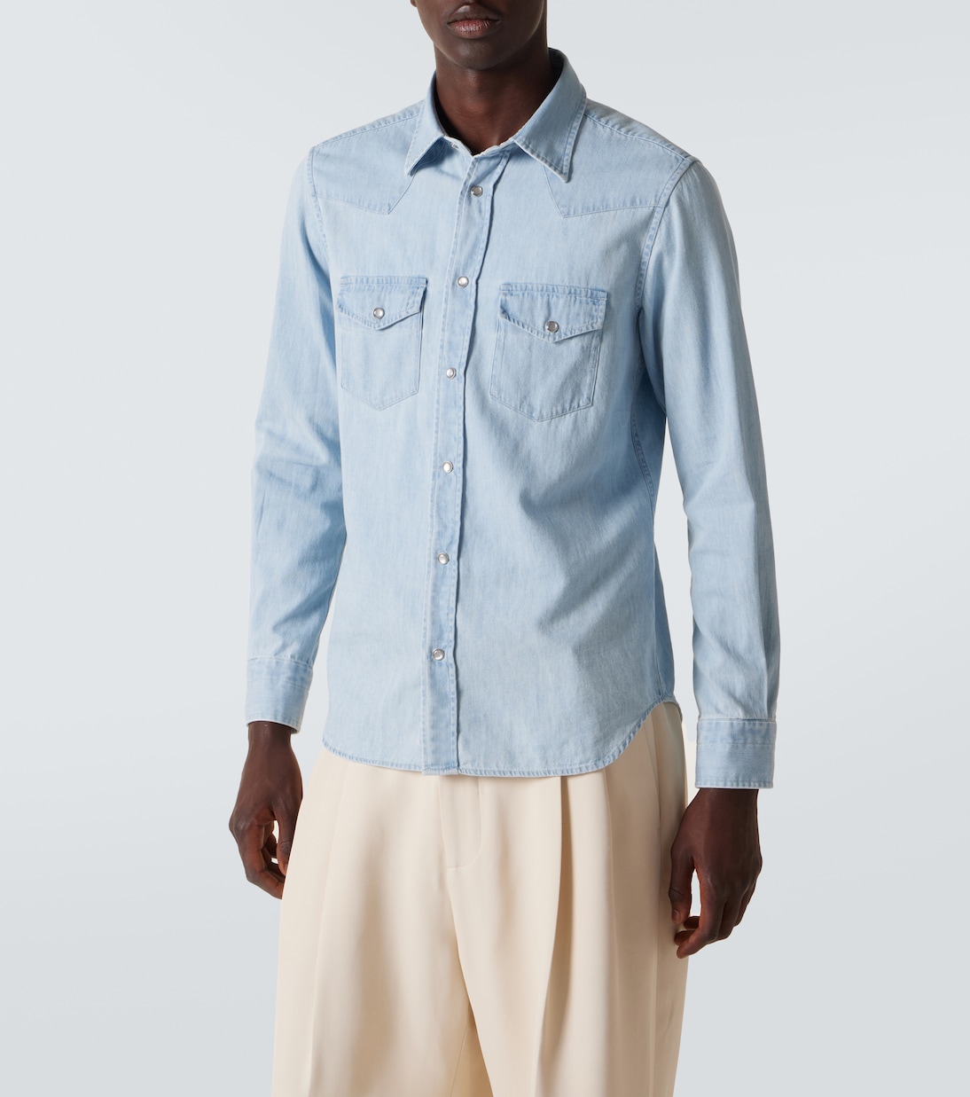 Camicia Western in chambray di cotone | Tom Ford