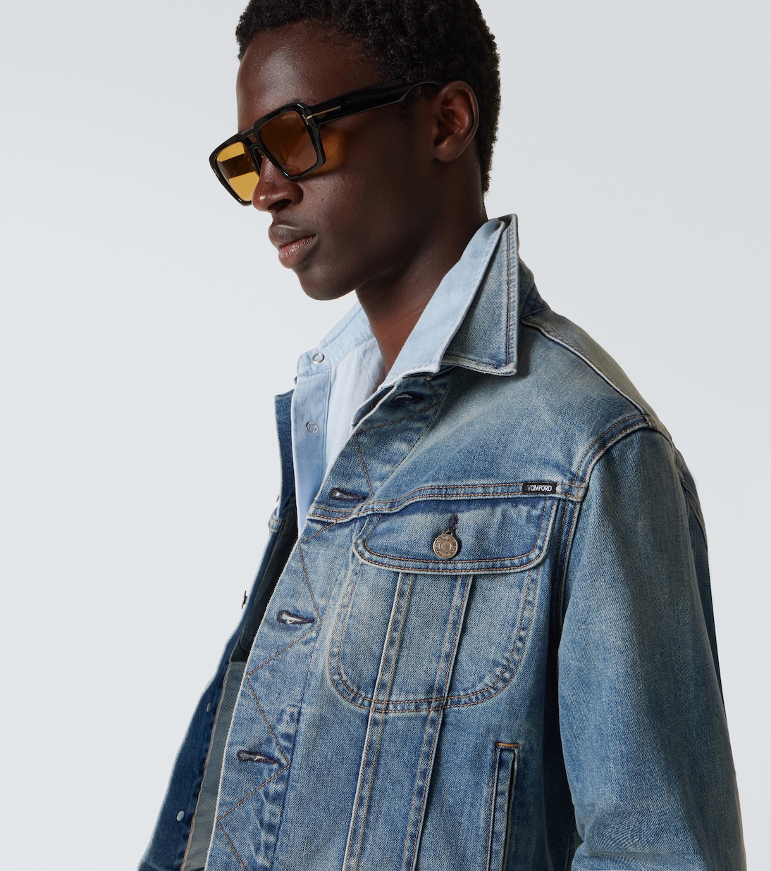 Camicia Western in chambray di cotone | Tom Ford