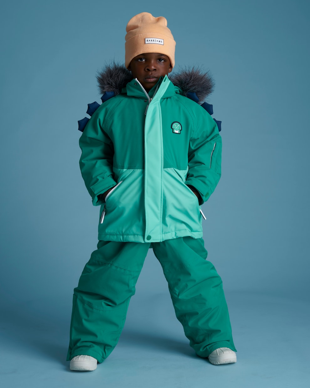 Skijacke Dino mit Faux Fur | Roarsome