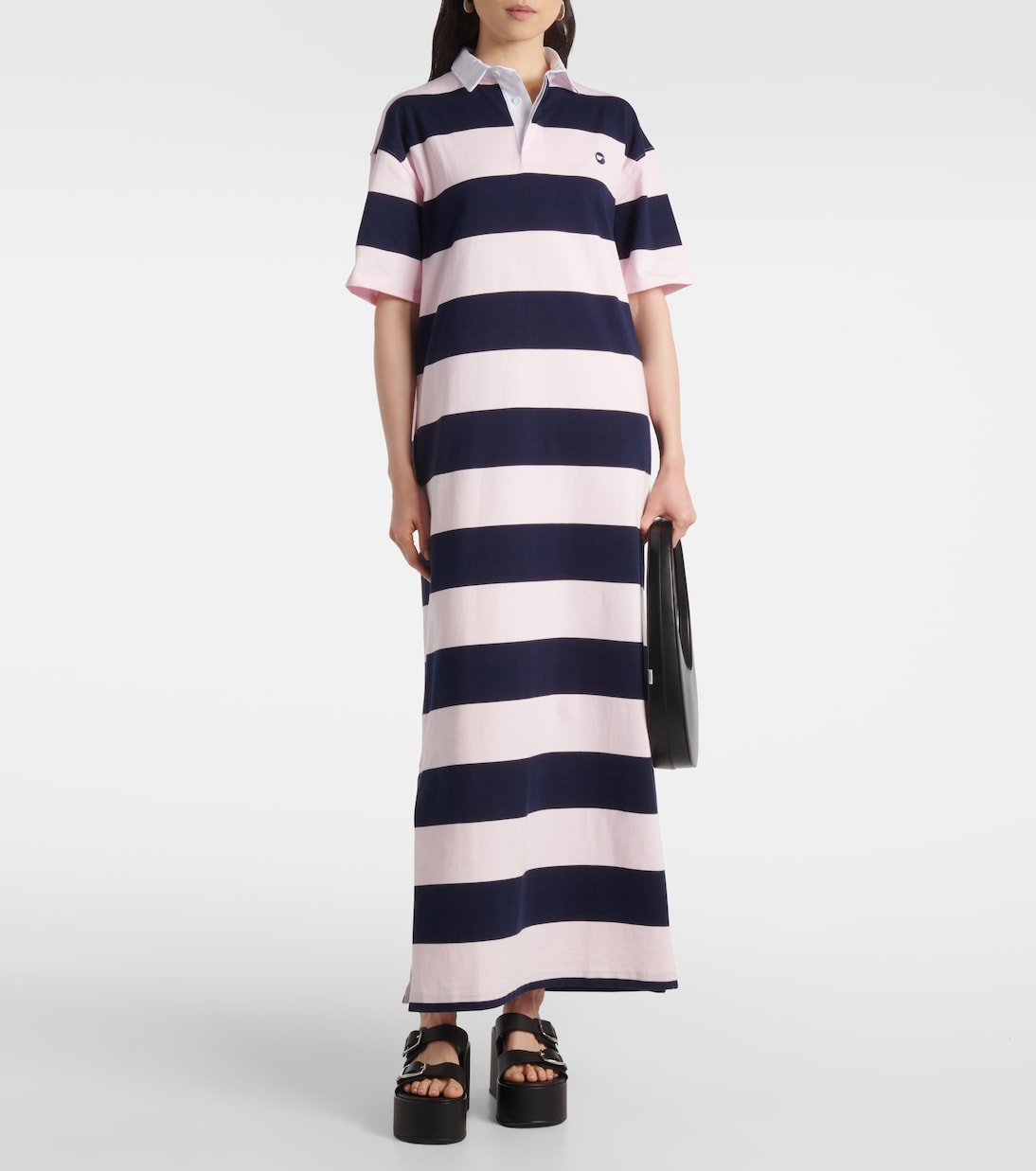 Abito lungo in cotone a righe | Coperni