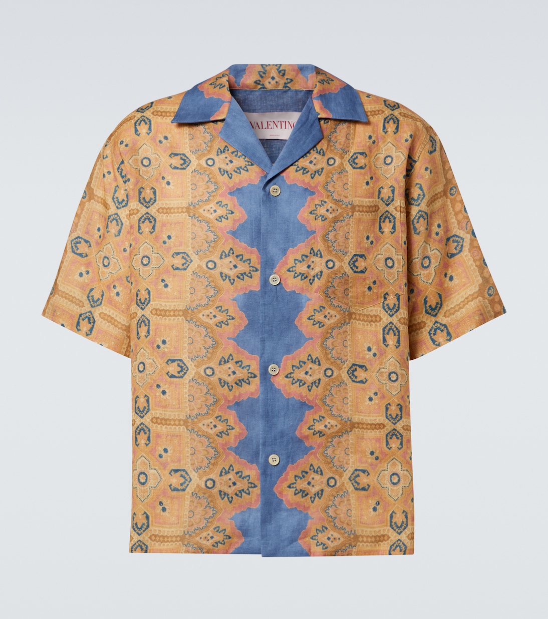 Camicia bowling in lino con stampa | Valentino