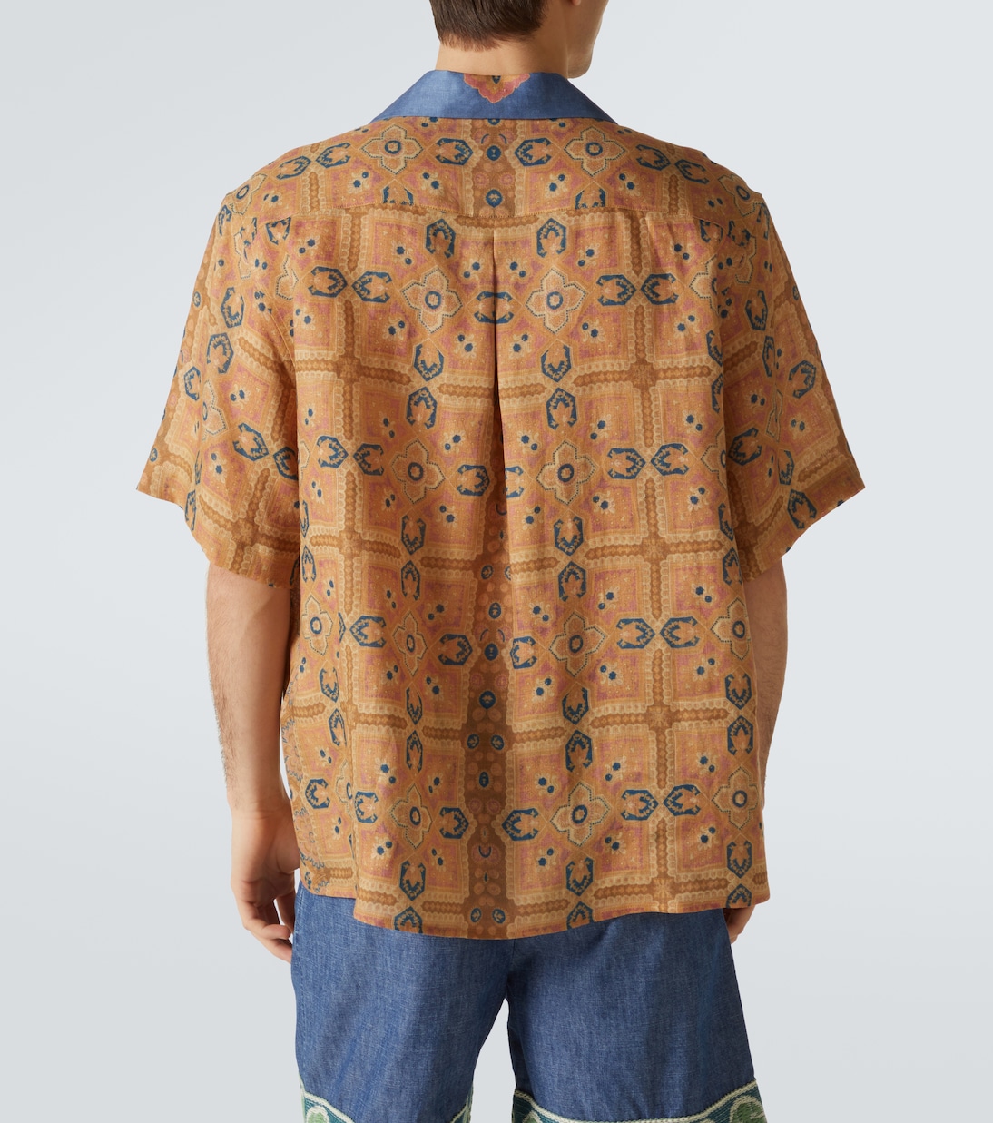 Camicia bowling in lino con stampa | Valentino