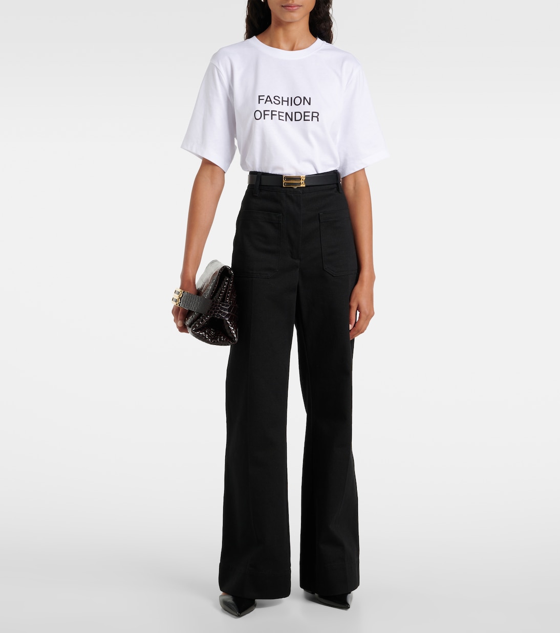 Printed cotton jersey T-shirt | Victoria Beckham