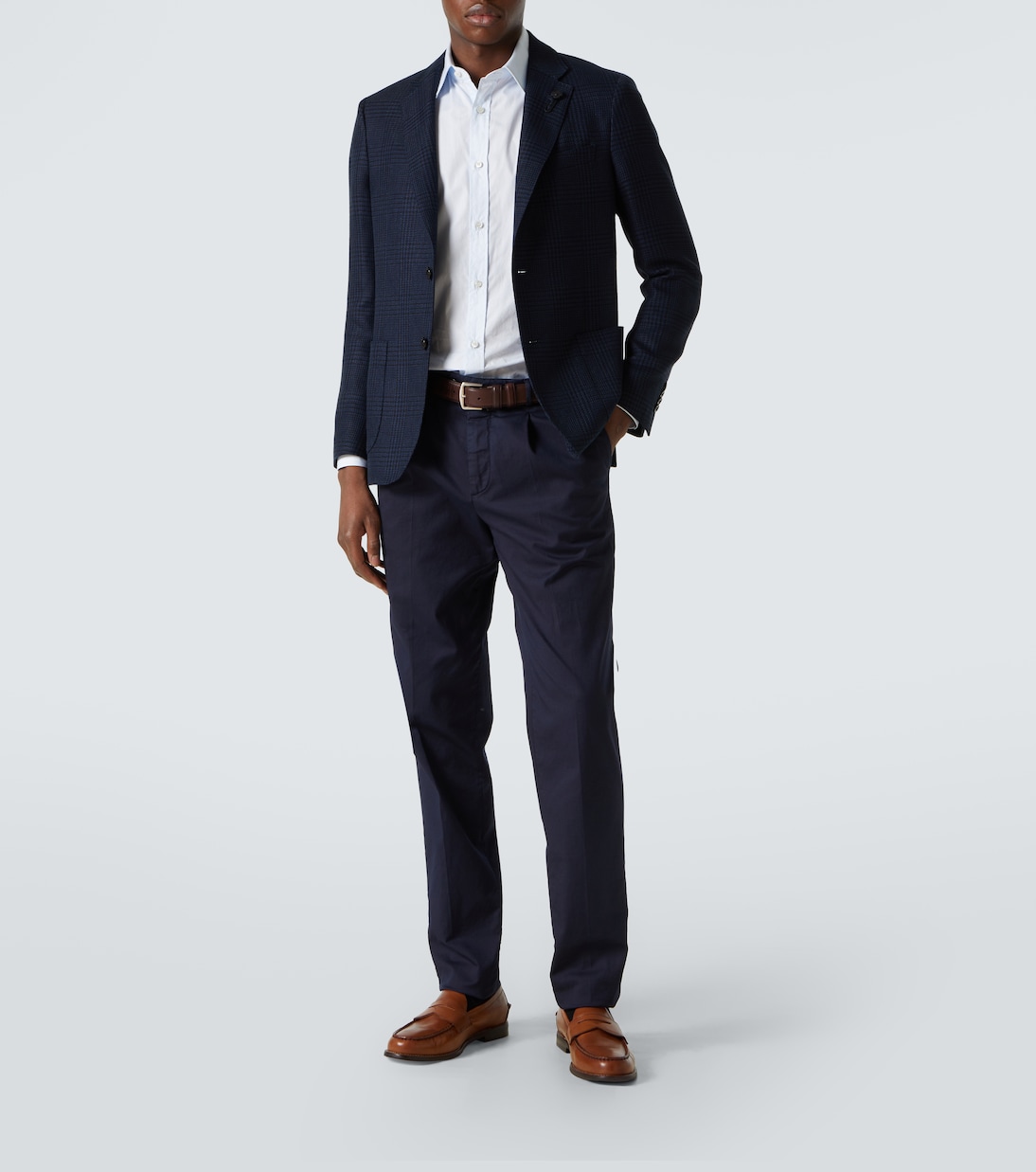 Blazer in cotone e lino a quadri | Lardini