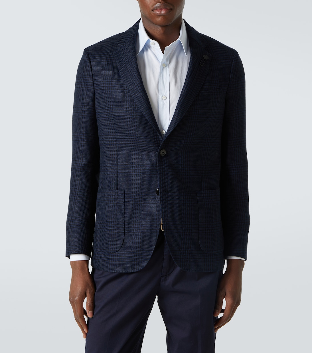 Blazer in cotone e lino a quadri | Lardini