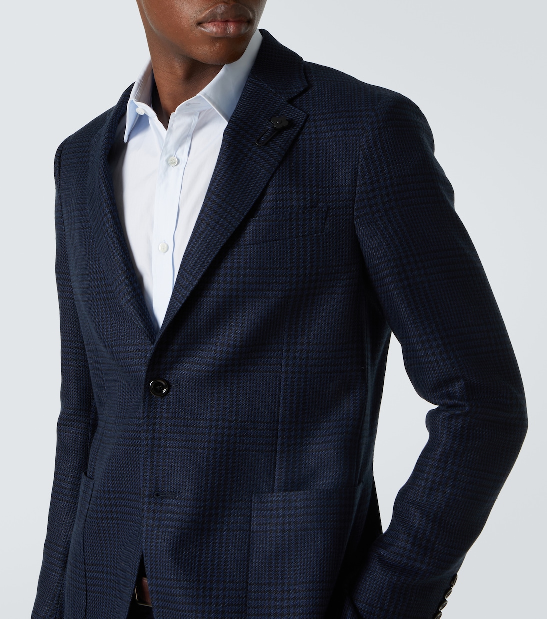 Blazer in cotone e lino a quadri | Lardini