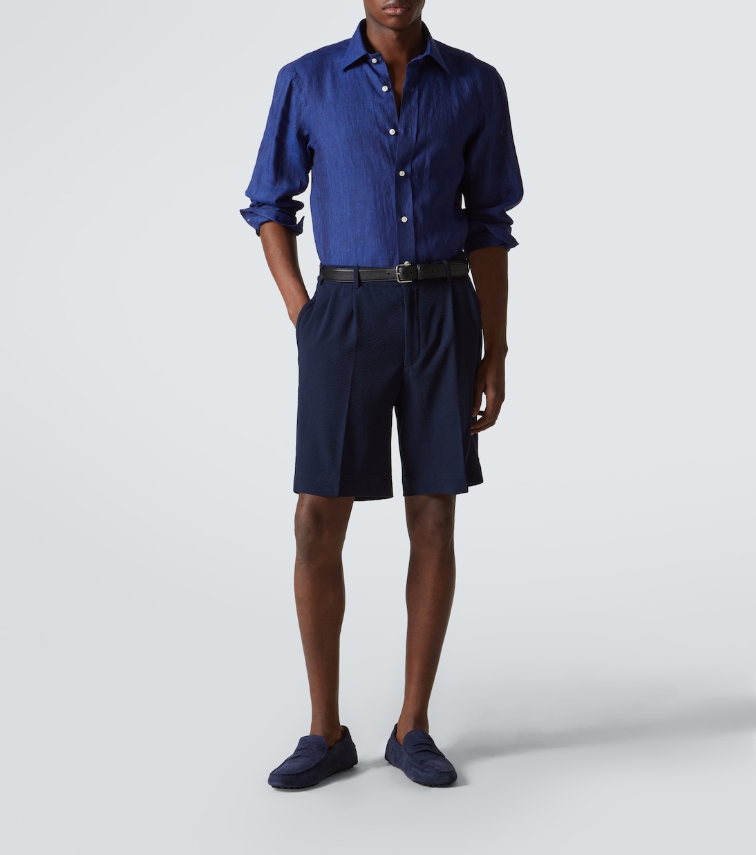 Shorts in seersucker di lana | Rubinacci
