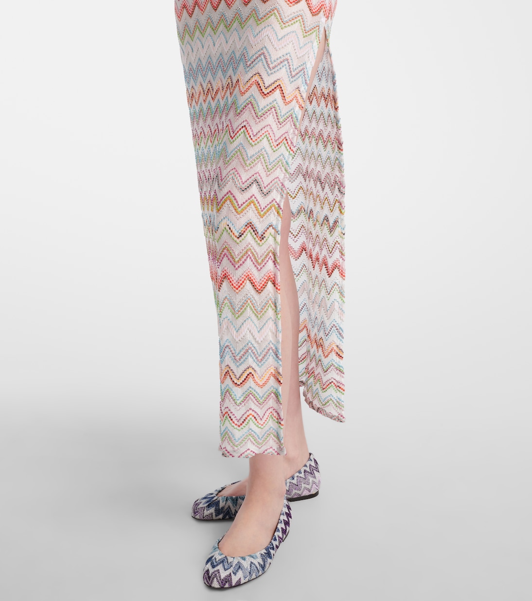 Abito lungo in crochet a zig-zag | Missoni