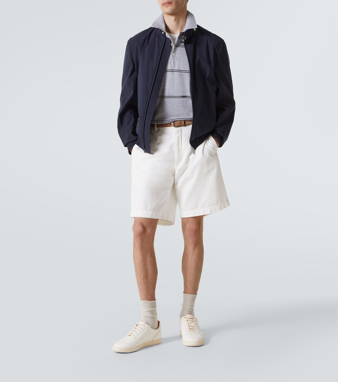 Polo in cotone a righe | Brunello Cucinelli